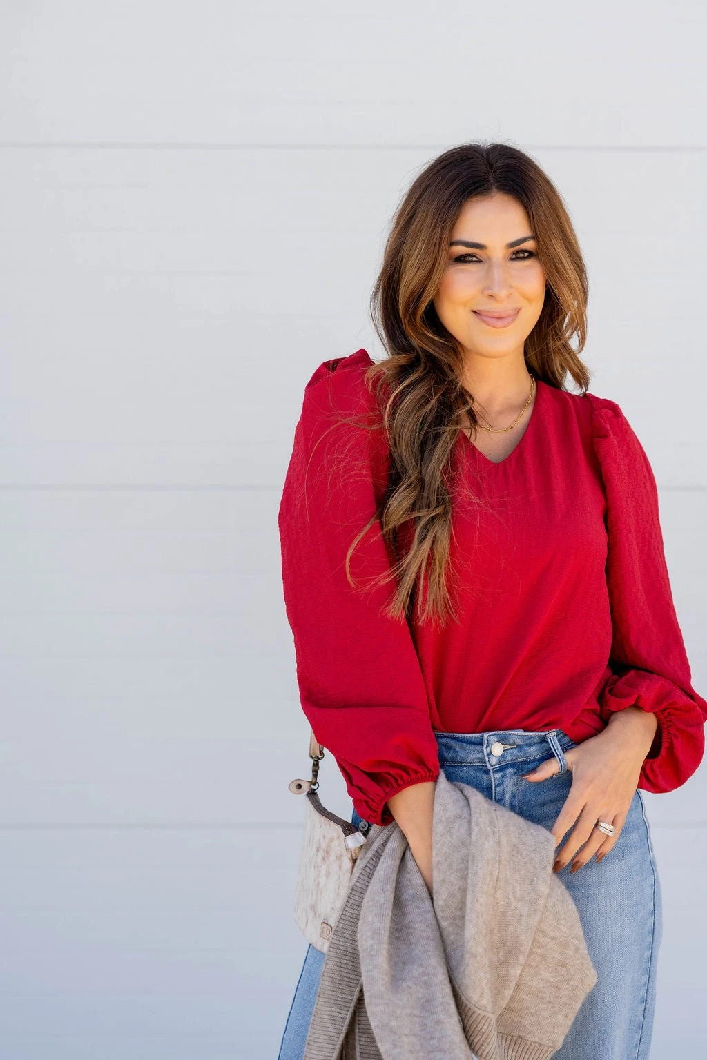 Textured Balloon Sleeve Blouse 12 Textured Balloon Sleeve Blouse - Image 12