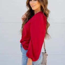 Textured Balloon Sleeve Blouse 29 Textured Balloon Sleeve Blouse -Women's Clothing Store untitled 3174 358800