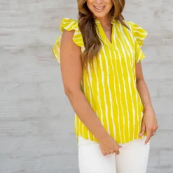 Painted Stripes Flutter Trim Blouse 35 Painted Stripes Flutter Trim Blouse -Women's Clothing Store untitled 3184 631a33c8 f174 42f3 bf44 fdc95d3b07ec