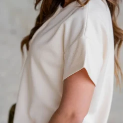 Textured Tri Button Relaxed Tee -Women's Clothing Store untitled 3200 c869c286 d81a 4904 8ddb 748e8d52992a