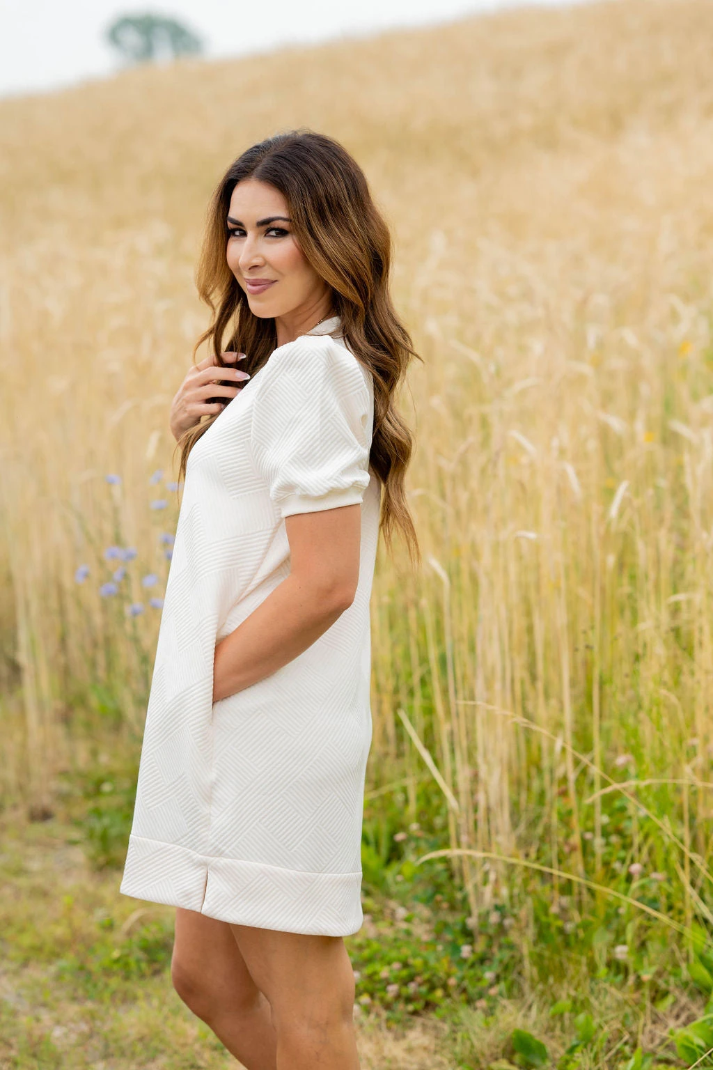 Subtle Argyle Puff Sleeve Dress 11 Subtle Argyle Puff Sleeve Dress - Image 11