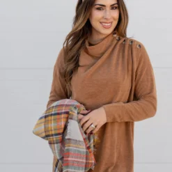 Side Button Wrap Sweater