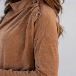 Side Button Wrap Sweater -Women's Clothing Store untitled 3251