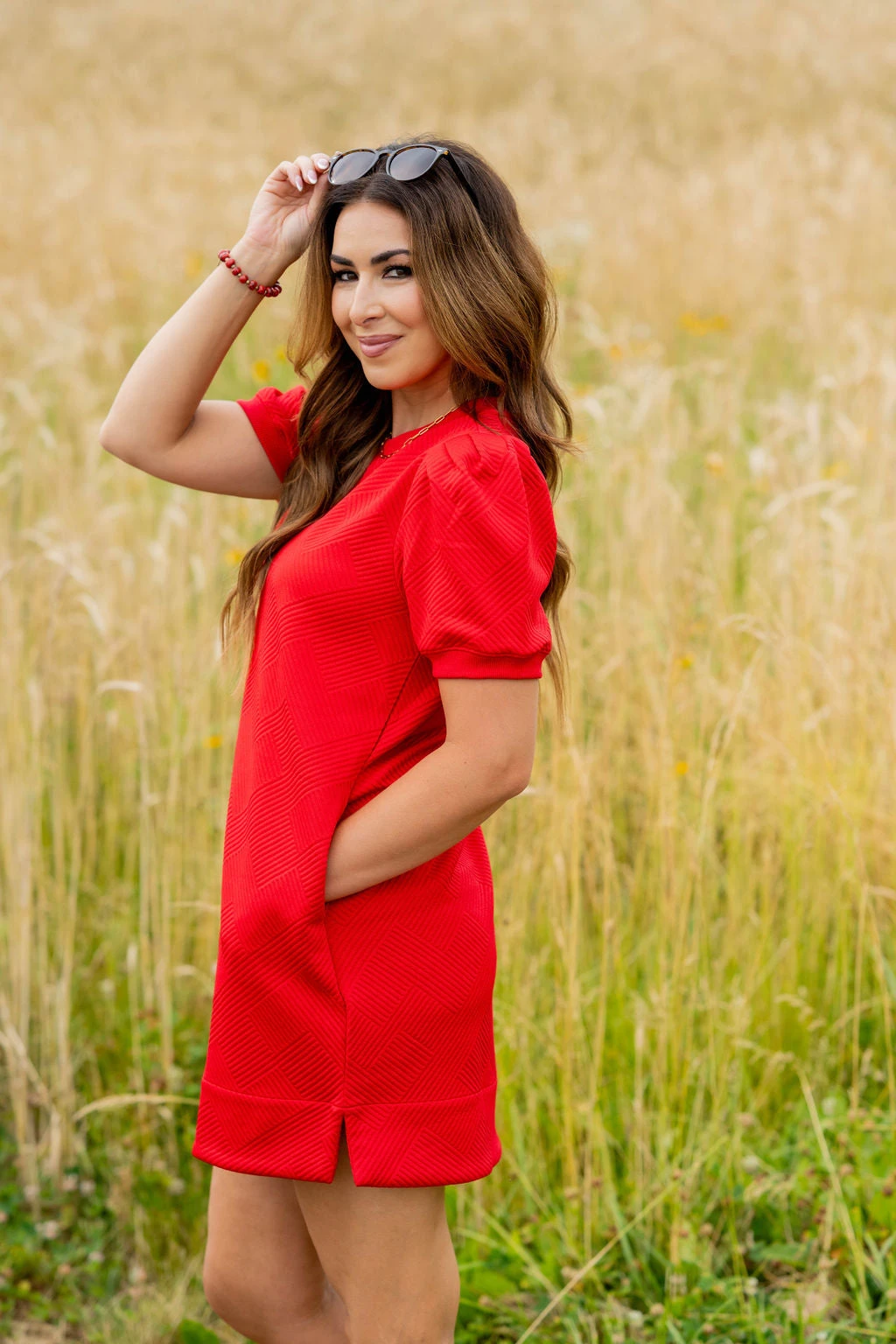 Subtle Argyle Puff Sleeve Dress 18 Subtle Argyle Puff Sleeve Dress - Image 18