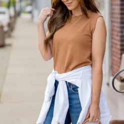 Heavily Ribbed Thick Trim Tank -Women's Clothing Store untitled 3272