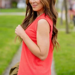 Heavily Ribbed Thick Trim Tank -Women's Clothing Store untitled 3301