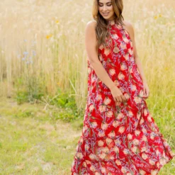 Romantic Floral Halter Maxi Dress -Women's Clothing Store untitled 3305 a9feaa01 ec8a 4ea5 a92b bf981e80c5b9