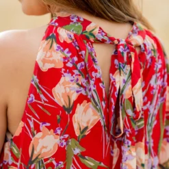 Romantic Floral Halter Maxi Dress -Women's Clothing Store untitled 3324