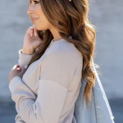 Contrasting Ribs Sweater -Women's Clothing Store untitled 3434 af81bc05 b701 4ed0 ad89 4a5307b89edb