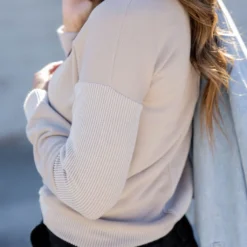 Contrasting Ribs Sweater -Women's Clothing Store untitled 3436 f20fc248 a4f4 4a93 a831 f4e696622d58