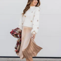 Polka Dot Mock Neck Sweater -Women's Clothing Store untitled 3455 1221182f 0296 4114 81e4 2421d0e6eee9