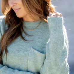 Pocket Accented Knit Sweater -Women's Clothing Store untitled 3471 90062a82 470f 4018 9085 d1f00a76dbfa