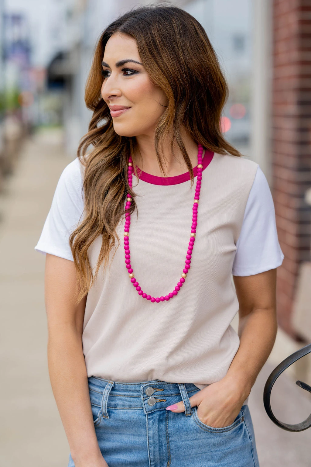 Lightly Ribbed Tri Color Tee 12 Lightly Ribbed Tri Color Tee - Image 12