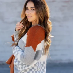 Checked Blocked Sweater -Women's Clothing Store untitled 3498 5655cac8 ba93 4bdf be83 0dc9244a2fe8