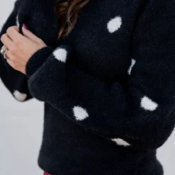 Polka Dot Mock Neck Sweater -Women's Clothing Store untitled 3513 2aeb74ec 2f47 4fac 80b8 f1f9b2ac7a81