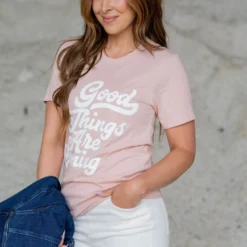 Good Things Are Coming Graphic Tee -Women's Clothing Store untitled 3613