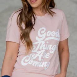 Good Things Are Coming Graphic Tee -Women's Clothing Store untitled 3616
