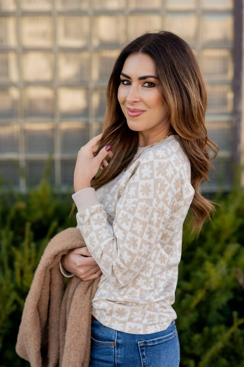 Floral Checkered Sweatshirt 15 Floral Checkered Sweatshirt - Image 15