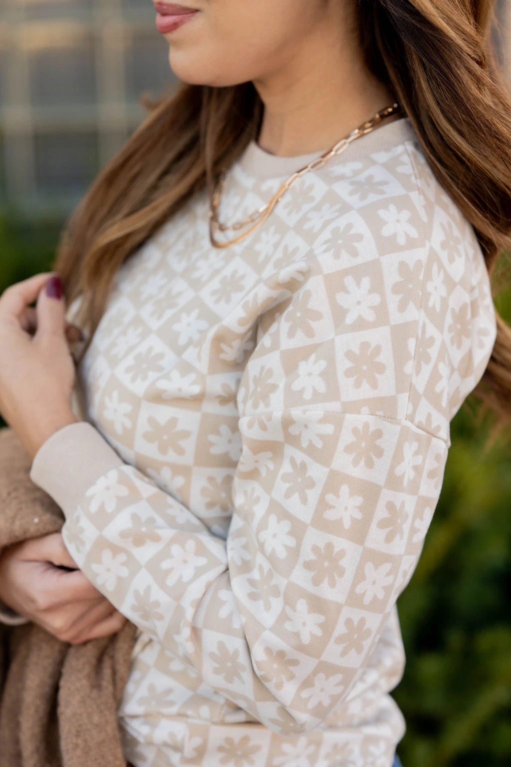 Floral Checkered Sweatshirt 16 Floral Checkered Sweatshirt - Image 16