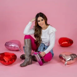 Dual Flutter Shoulder Long Sleeve Tee