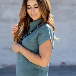 Heathered Mock Neck Short Sleeve Sweater -Women's Clothing Store untitled 3639 ab4b7eb5 1080 4afd b15c 259d74516083