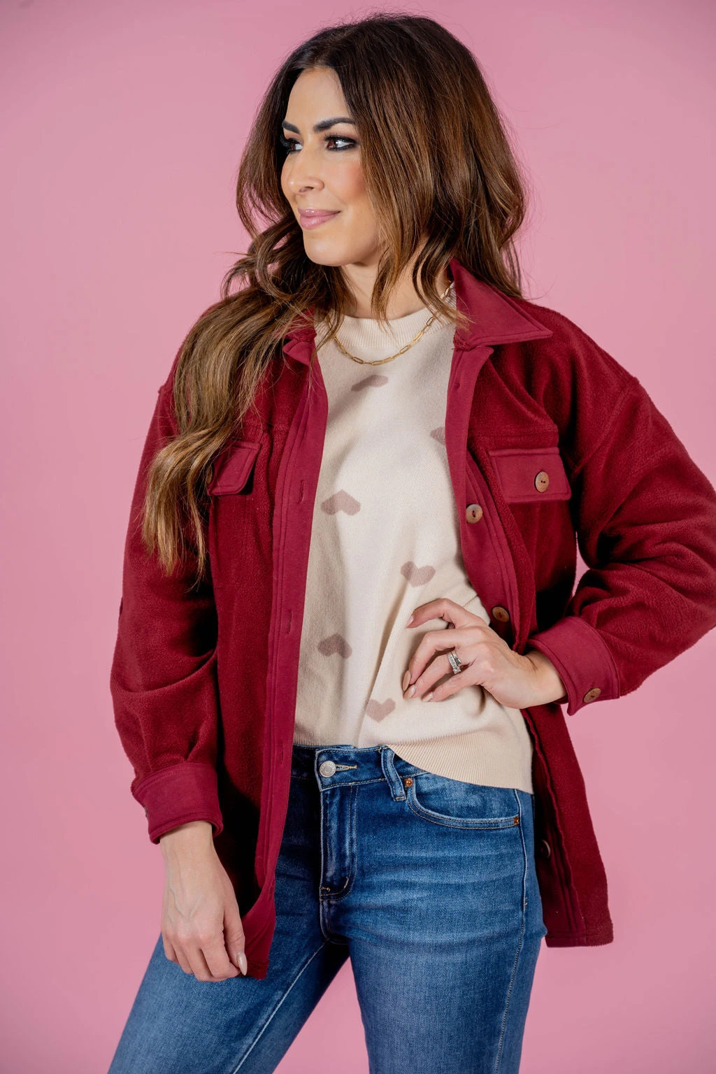 Woven Elbow Patch Shacket 5 Woven Elbow Patch Shacket - Image 5