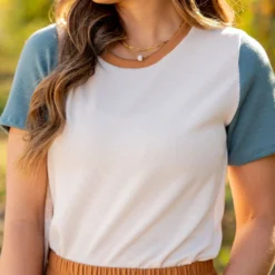 Tri Color Ribbed Tee -Women's Clothing Store untitled 3686 385621