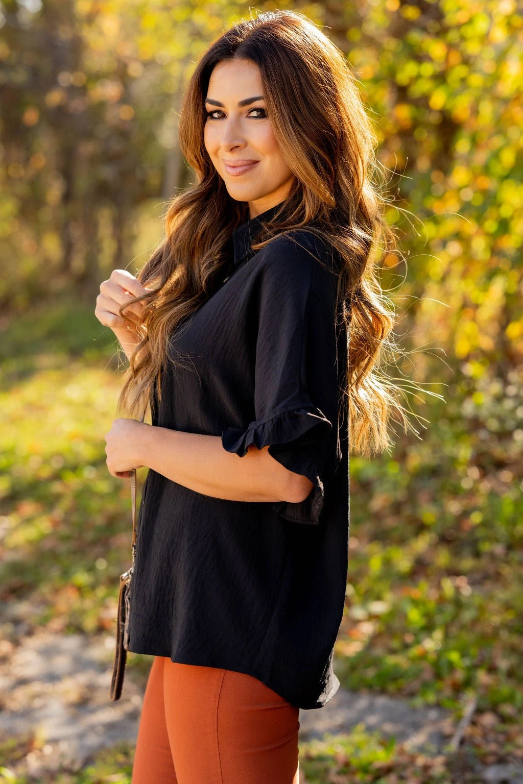 Relaxed Ruffle Trim Button Up Blouse 10 Relaxed Ruffle Trim Button Up Blouse - Image 10