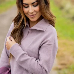 Mixed Ribs Quarter Zip Pullover -Women's Clothing Store untitled 3769 9b385cb3 9636 4ab5 80b0 8a637026e764