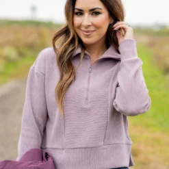 Mixed Ribs Quarter Zip Pullover -Women's Clothing Store untitled 3776 1c148c4b 9c7a 458b 9212 a9b17f0260dc