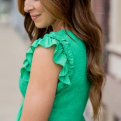 Smocked Top Ruffled Midi Dress -Women's Clothing Store untitled 3851