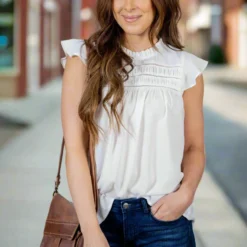 Cut Out Bibbed Flutter Trim Tank