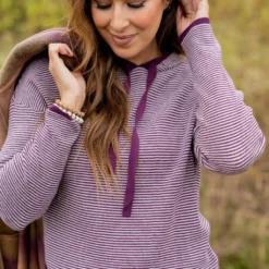 Thin Scalloped Stripes Hoodie -Women's Clothing Store untitled 3885 f20cca94 f10a 45d0 9cd5 bc86e9d968aa