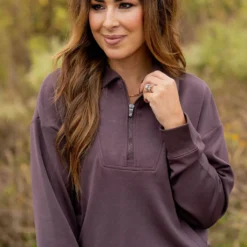 Side Pocket Quarter Zip Pullover -Women's Clothing Store untitled 3898 cc7f6f7f 3622 4e64 acd4 45a6281e7082