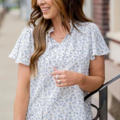 Violets Cap Sleeve Blouse
