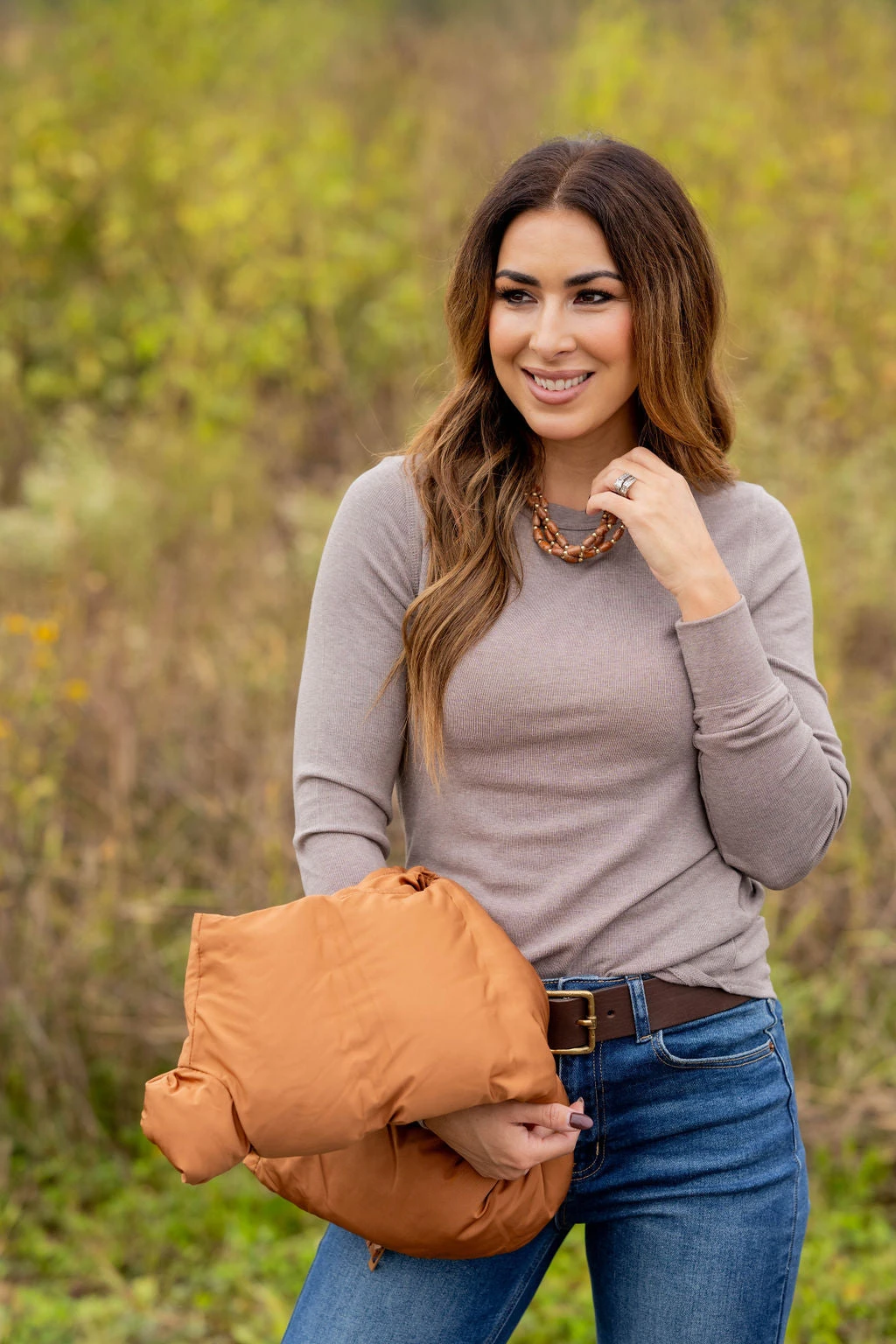 Lightly Ribbed Simple Long Sleeve Tee 2 Lightly Ribbed Simple Long Sleeve Tee - Image 2