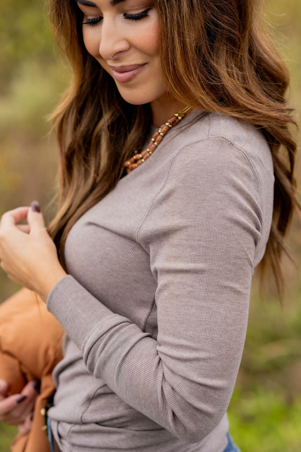 Lightly Ribbed Simple Long Sleeve Tee 14 Lightly Ribbed Simple Long Sleeve Tee - Image 14