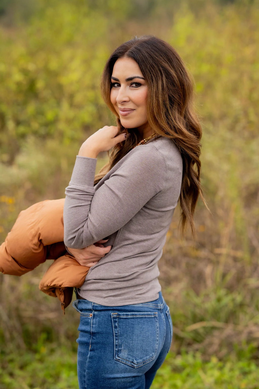 Lightly Ribbed Simple Long Sleeve Tee 11 Lightly Ribbed Simple Long Sleeve Tee - Image 11