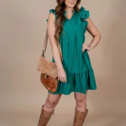 Dual Flutter Trim Dress