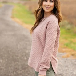 Bold Textured Side Slit Sweatshirt -Women's Clothing Store untitled 4130 77a1612d 8955 4f65 9496 7de72187de7b