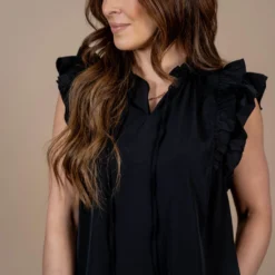 Dual Flutter Trim Dress -Women's Clothing Store untitled 4142