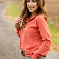 Rib Accented Button Pullover 18 Rib Accented Button Pullover -Women's Clothing Store untitled 4185