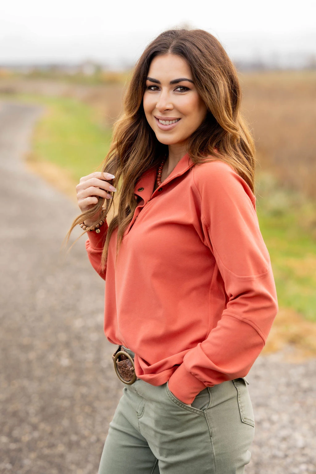 Rib Accented Button Pullover 3 Rib Accented Button Pullover - Image 3