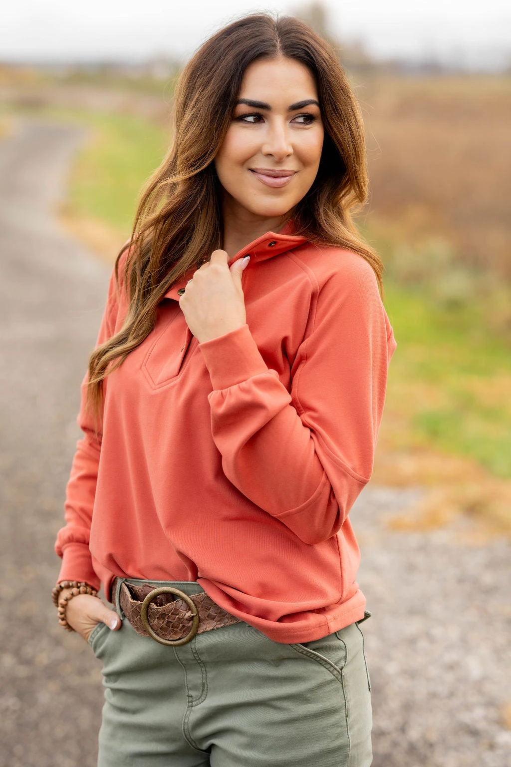 Rib Accented Button Pullover 4 Rib Accented Button Pullover - Image 4