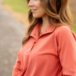 Rib Accented Button Pullover 20 Rib Accented Button Pullover -Women's Clothing Store untitled 4193