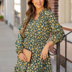 Floral Double Ruffle Bottom Dress 17 Floral Double Ruffle Bottom Dress -Women's Clothing Store untitled 4199 385835