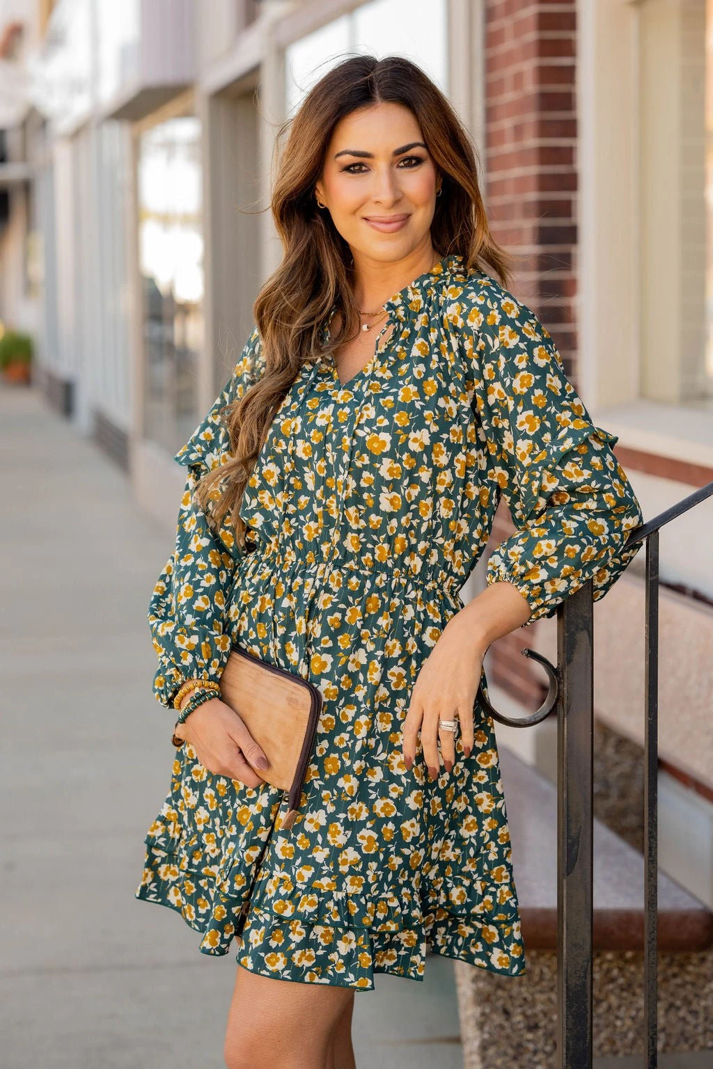 Floral Double Ruffle Bottom Dress 3 Floral Double Ruffle Bottom Dress - Image 3