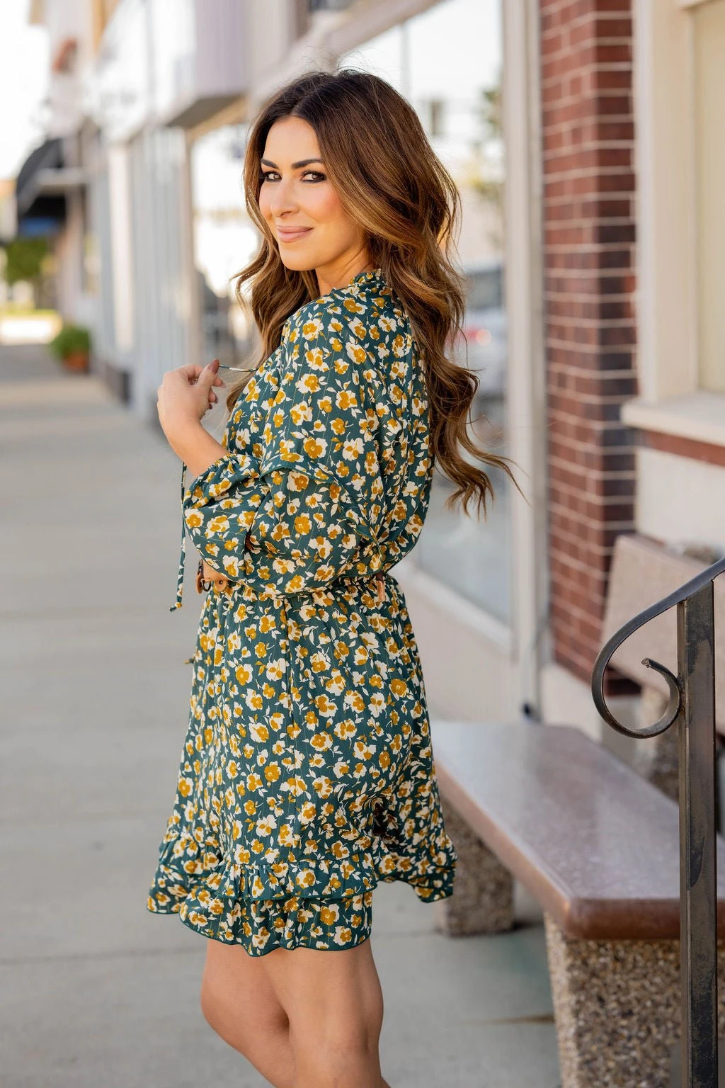 Floral Double Ruffle Bottom Dress 6 Floral Double Ruffle Bottom Dress - Image 6