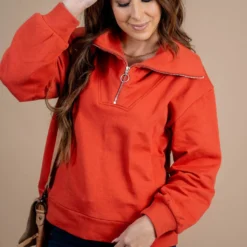 Circle Zipper Pullover Sweatshirt -Women's Clothing Store untitled 4224