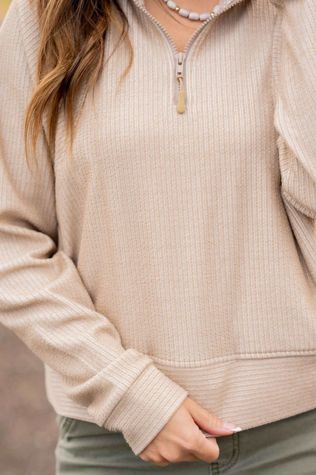 Mixed Textured Stripes Pullover 5 Mixed Textured Stripes Pullover - Image 5